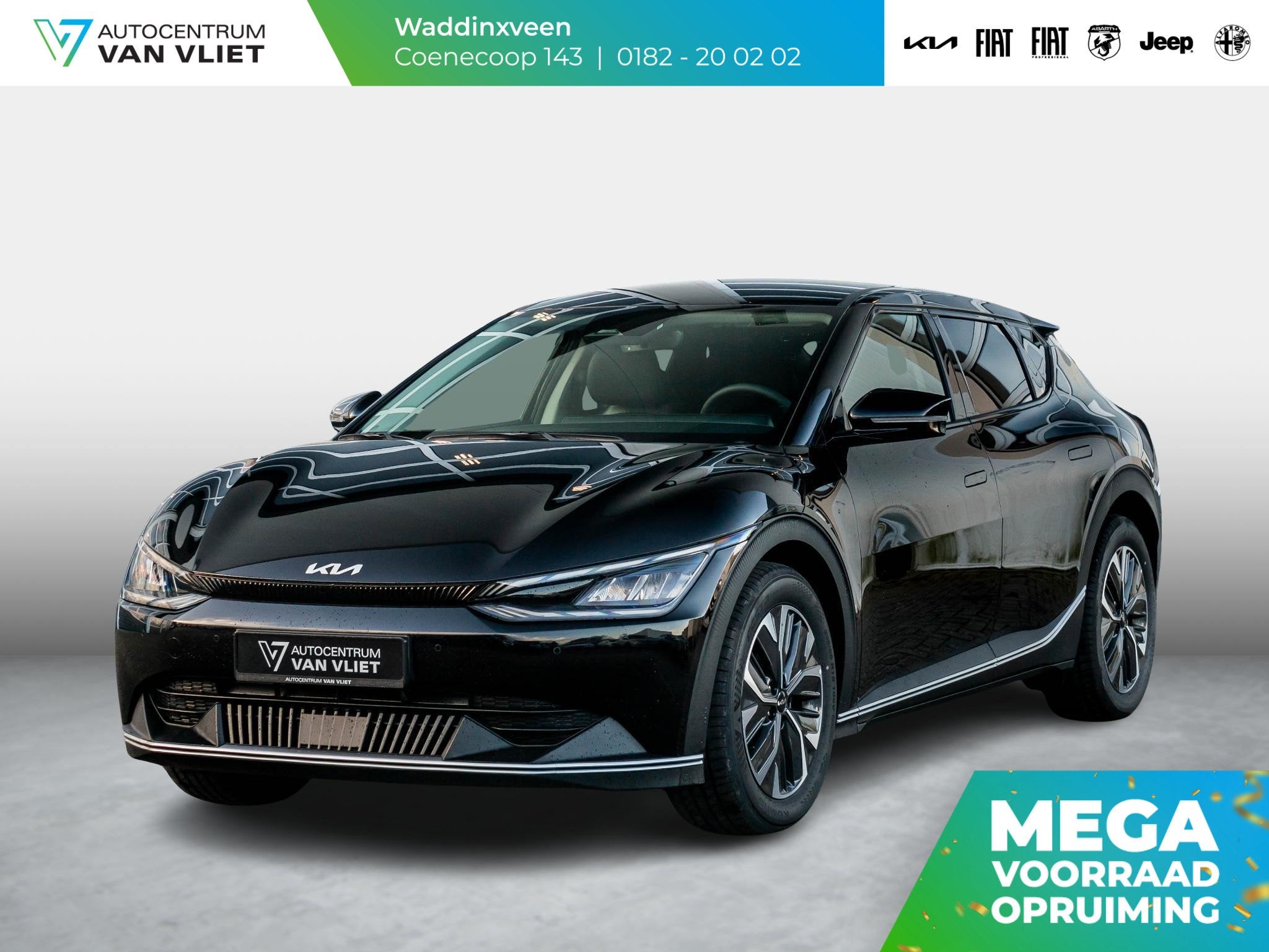 Kia EV6 Light Edition 58 kWh | 17% Bijtelling | Navigatie |, Auto's, Automaat, 12 maanden, 750 kg, Leder en Stof