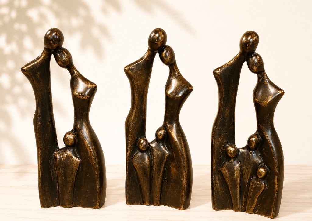 bronzen beeld / Familie met 1 ,2 EN 3 KINDEREN, Ophalen of Verzenden, Brons, Beeld