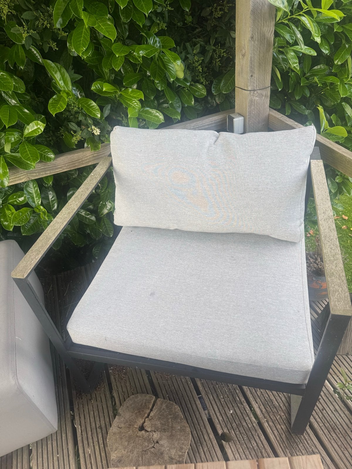 Comfortabele Tuinstoel met Kussens - Zo goed als nieuw, Ophalen, Zo goed als nieuw, Metaal