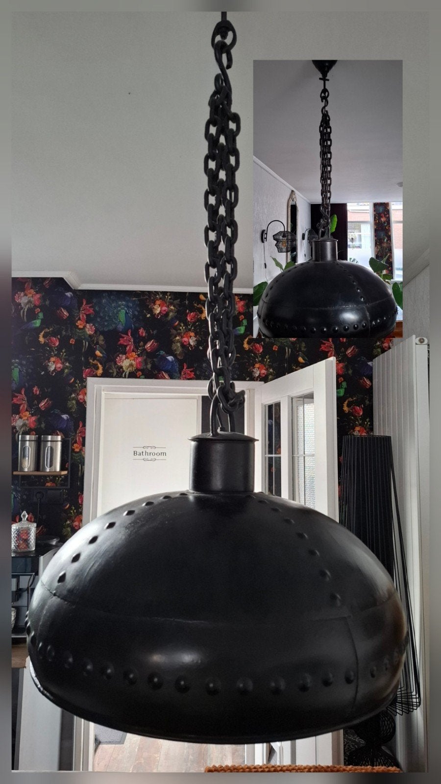 Hanglamp, Ophalen, Zo goed als nieuw, Metaal, Minder dan 50 cm