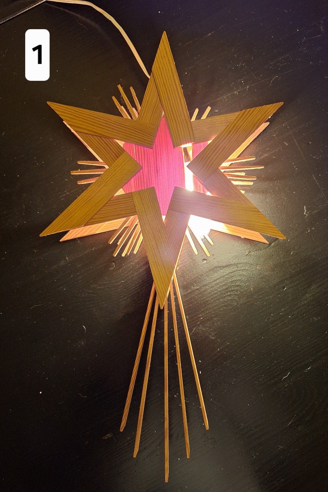 Vintage houten kerststerren, Ophalen, Gebruikt