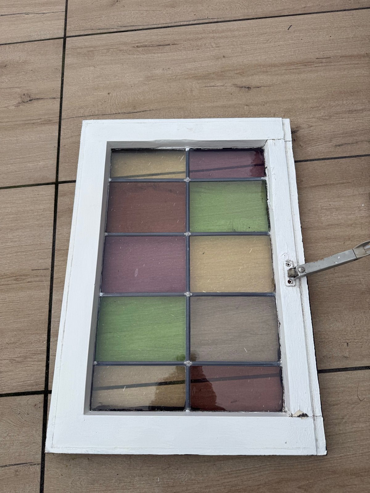 Set van 3 glas in lood ramen - diverse kleuren, Doe-het-zelf en Verbouw, Gevelraam of Ruit, Gebruikt, Minder dan 80 cm, Glas in lood