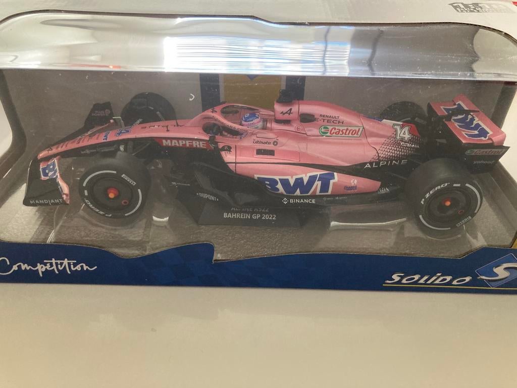 Fernando alonso alpine a522 bahrein gp 2022 1/18, Ophalen of Verzenden, Nieuw, Formule 1