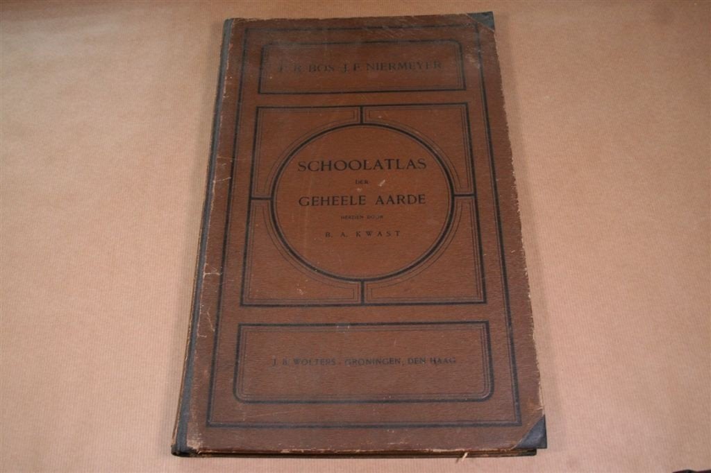 Schoolatlas der geheele aarde — Bos, Niermeyers — 1925, Gelezen, Ophalen of Verzenden, Landkaart, 1800 tot 2000