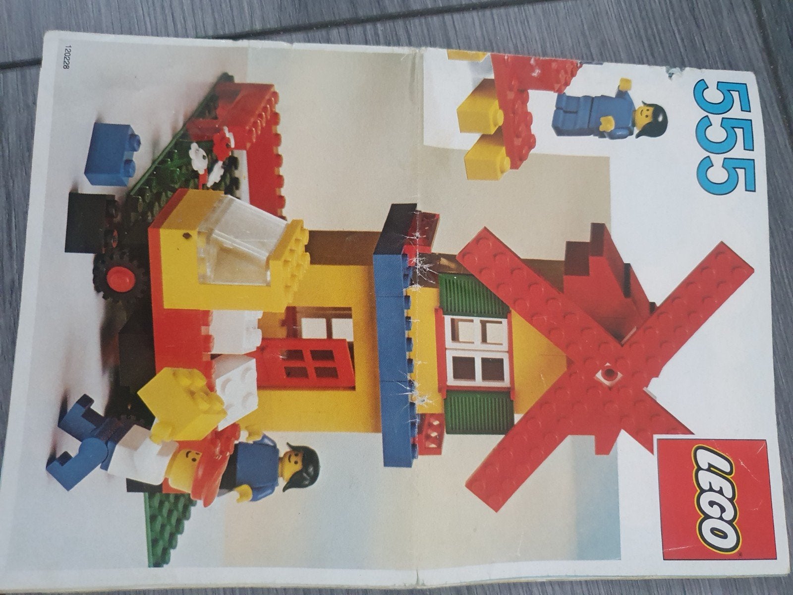 Vintage LEGO 555 Windmolen met Minifiguur en Boekje, Ophalen, Zo goed als nieuw, Overige merken