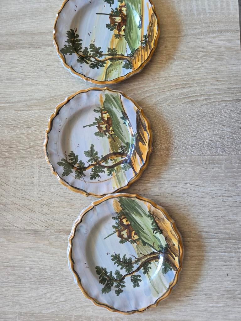 Vintage handbeschilderde borden – uniek – set van 3, Ophalen of Verzenden