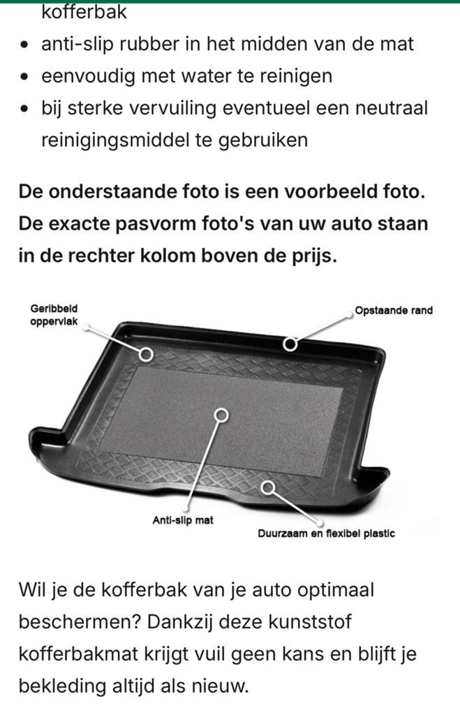 Peugeot 207 2006-2013 kofferbakmat, Ophalen, Zo goed als nieuw