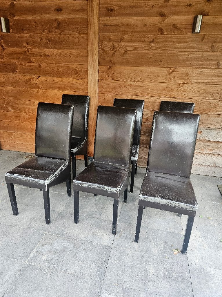 Eetkamerstoelen, Ophalen, Gebruikt, Bruin, Leer