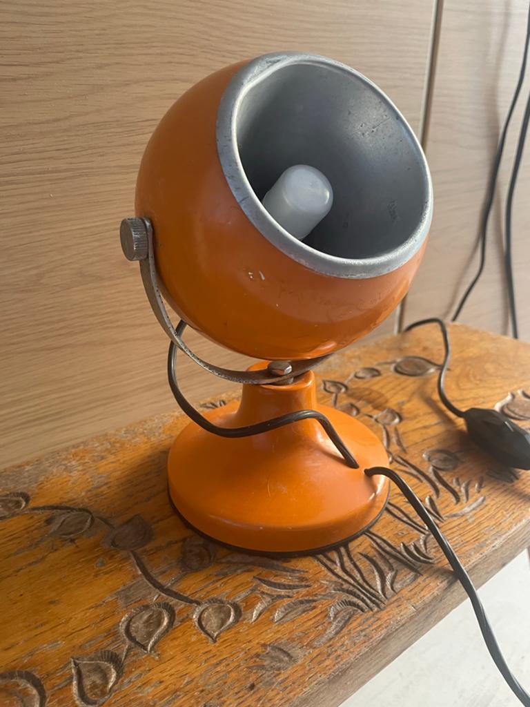 Vintage Space Age Oranje "Eyeball" Lamp Jaren '70, Ophalen of Verzenden, Minder dan 50 cm