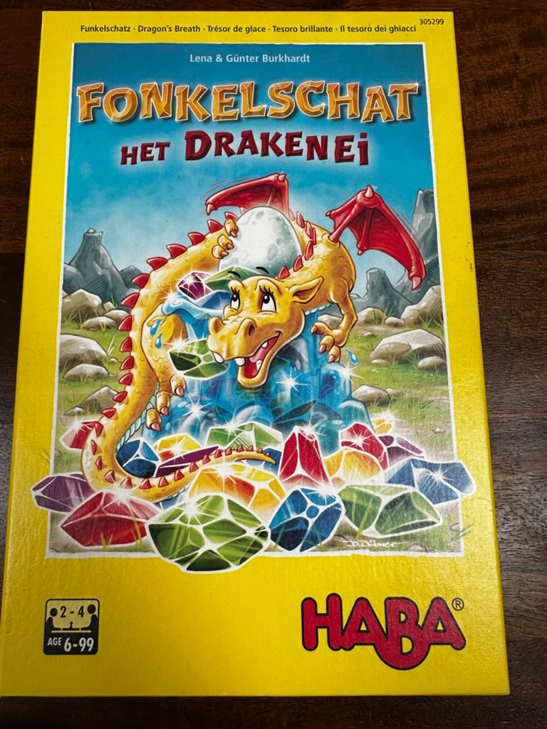 HABA Funkelschatz Het Draken Ei - Familiespel, Ophalen of Verzenden, Zo goed als nieuw, Speelkaart(en)