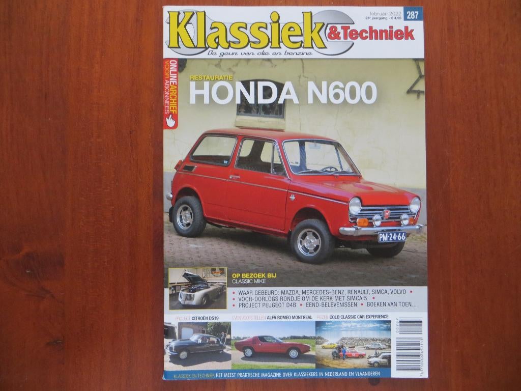 Klassiek & Techniek 287 Honda N600, Citroën DS19 (deel 4), Ophalen of Verzenden, Nieuw, Honda