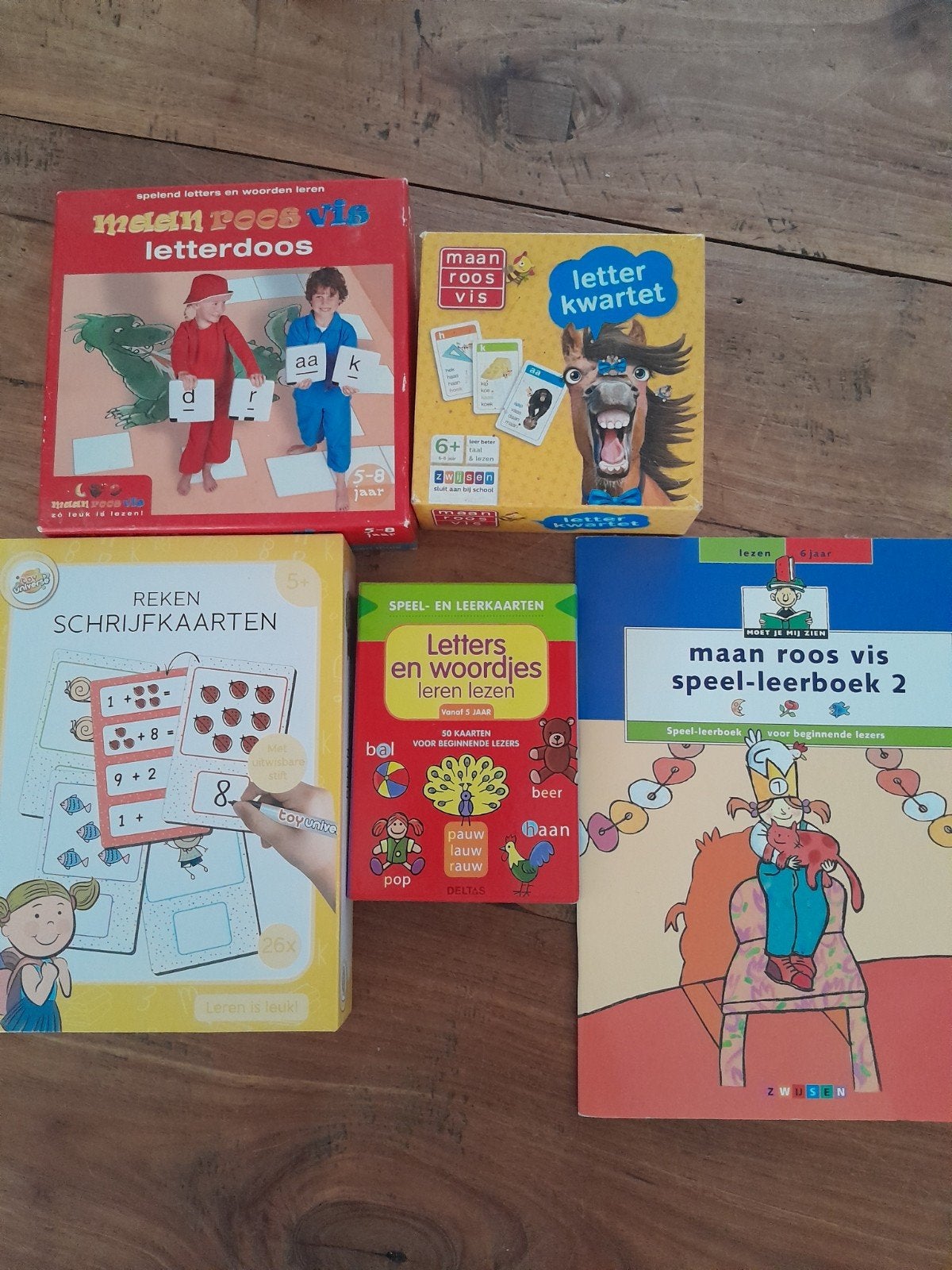 Maan Roos Vis Leerpakket: Letters, Woorden, Rekenen, Ophalen of Verzenden, Gebruikt, Taal en Lezen