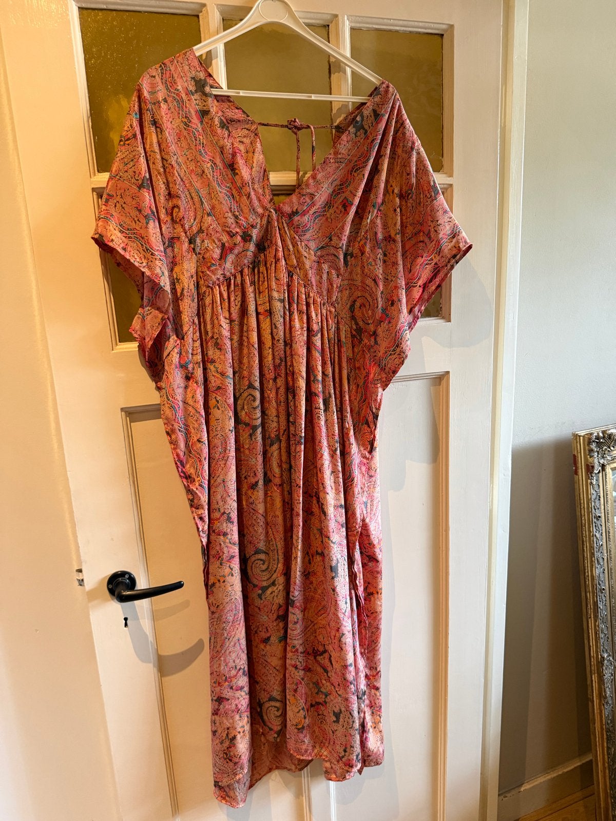 Kaftan Jurk - Paisley Print, 1 maat, Maat 42/44 (L), Ophalen of Verzenden, Zo goed als nieuw, Roze