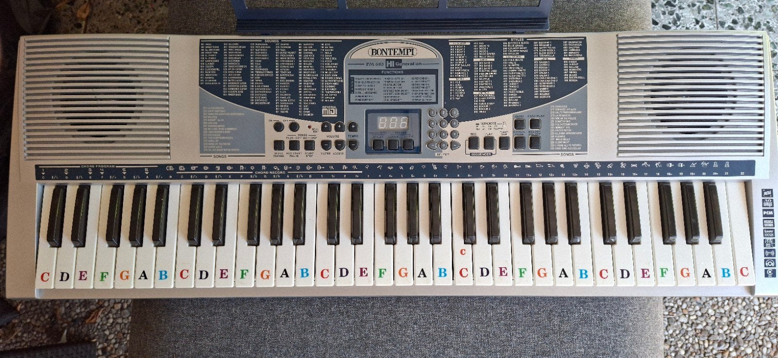 Bontempi PM 683 Keyboard met standaard en lesboeken, Midi-aansluiting, Ophalen, Overige merken, 61 toetsen