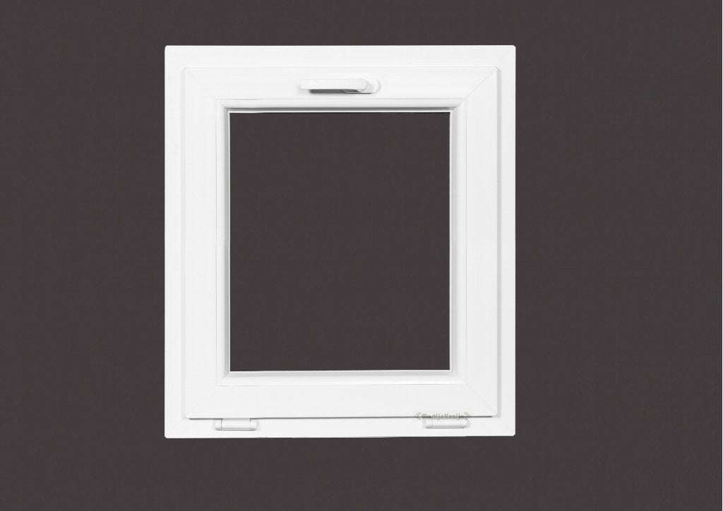 Kunststof kiepkozijn b42 x h60 RAL 9016, Niet ingevuld, Kunststof, Minder dan 75 cm, Raamkozijn