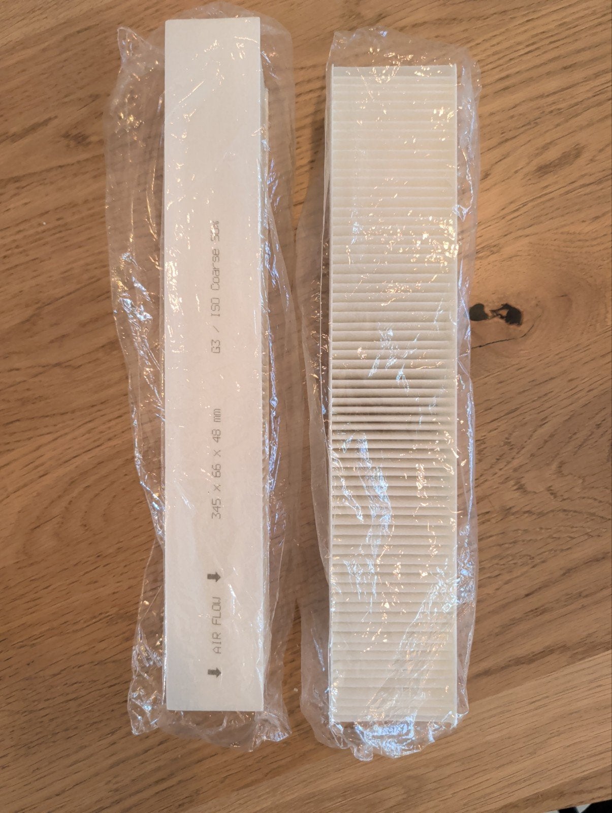 Nieuwe interieurfilters (G3 - 2 stuks) - 345 x 66 x 48 mm, Ophalen of Verzenden, Nieuw, Ventilator