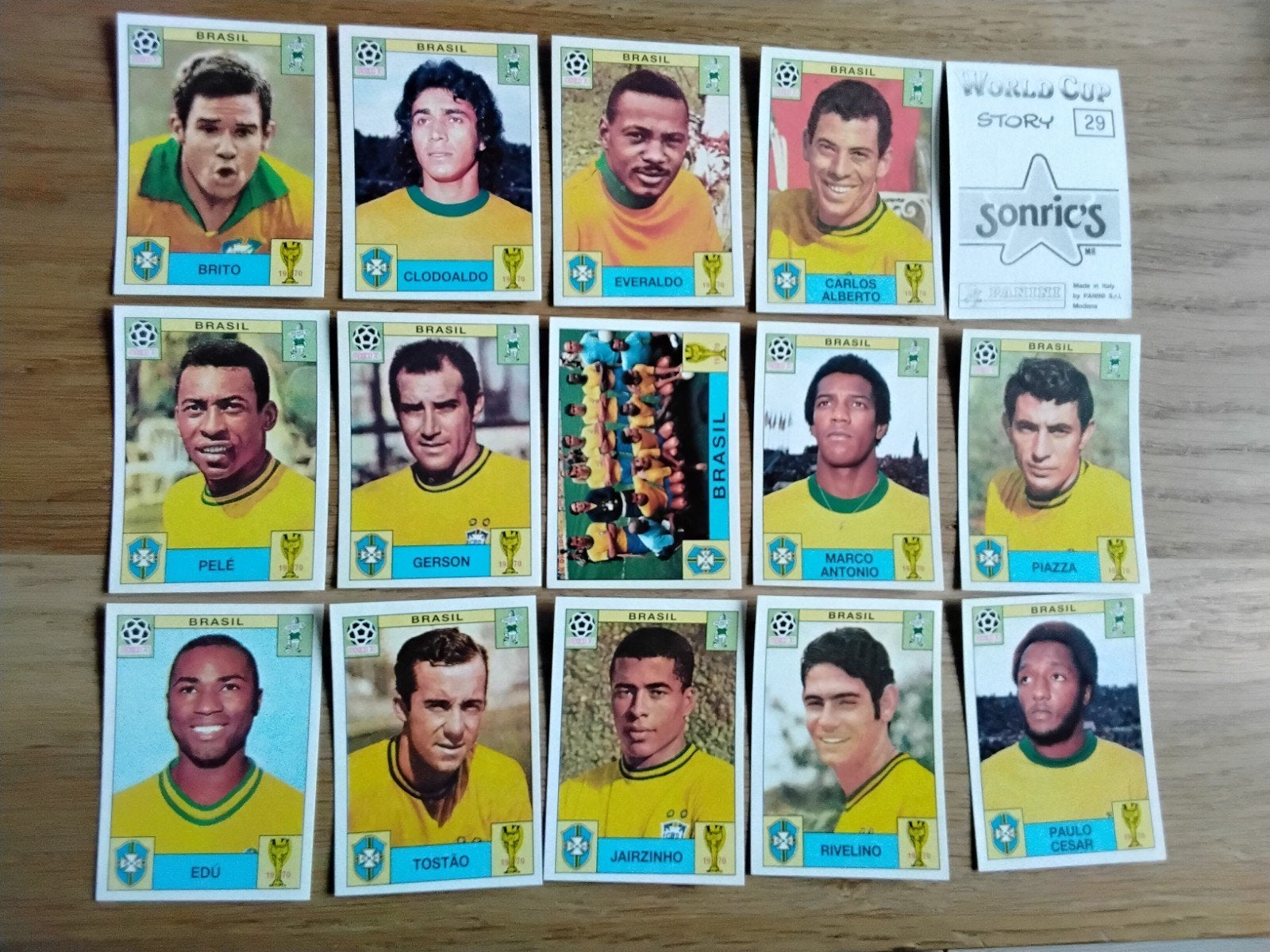 Compleet Panini WK 1970 Brazilië setje met Pelé WCS, Ophalen of Verzenden, Zo goed als nieuw, Poster, Plaatje of Sticker