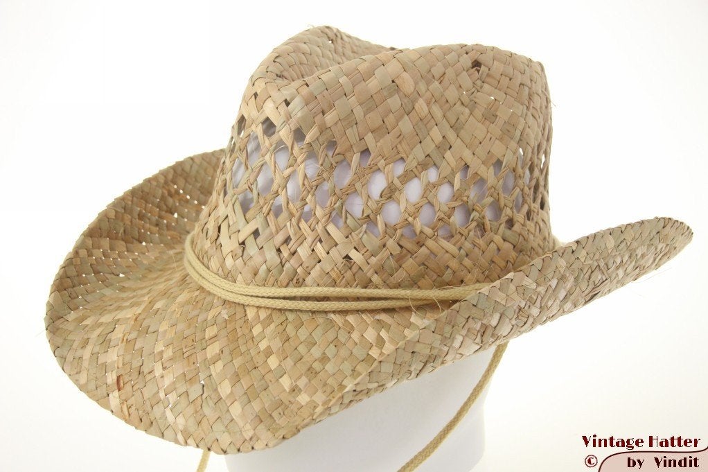 Zomer westernhoed Hawkins natuurlijk stro 55-60 nieuw unisex, Ophalen of Verzenden, Nieuw, One size fits all, Hoed
