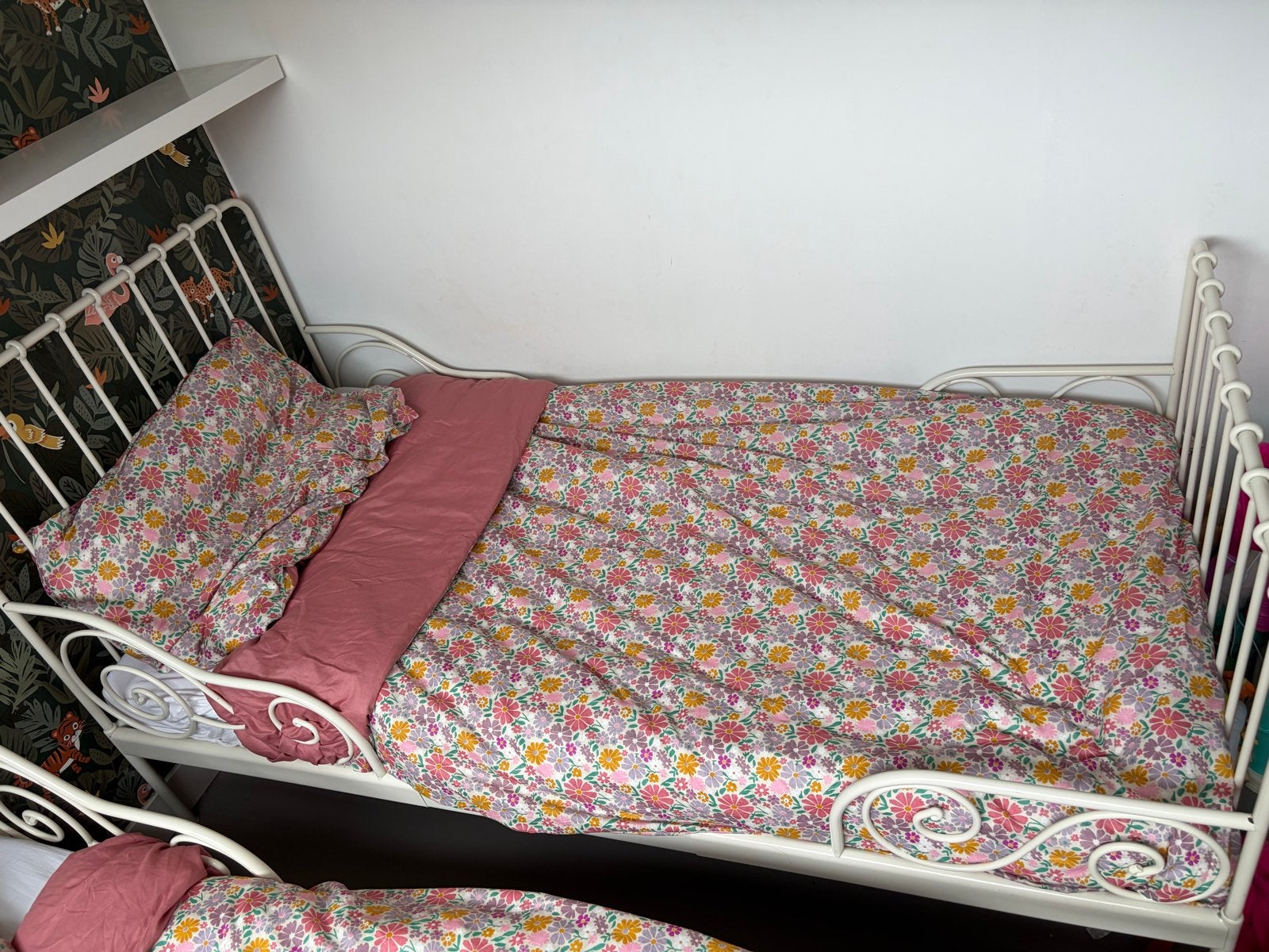 2 IKEA Minnen meegroeibed, Huis en Inrichting, Ophalen, Gebruikt, 90 cm, Eenpersoons