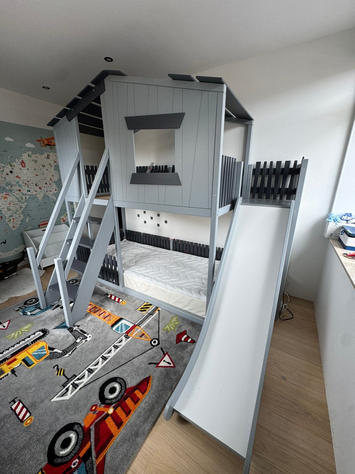 Uniek kinderbed (hoogslaper) met glijbaan (van DreamBedsPL), Ophalen, Zo goed als nieuw, Hoogslaper