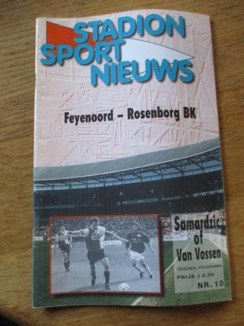 Programmaboekje 10 Feyenoord - Rosenborg BK 2 november 1999, Ophalen of Verzenden, Gelezen, Watersport en Hengelsport