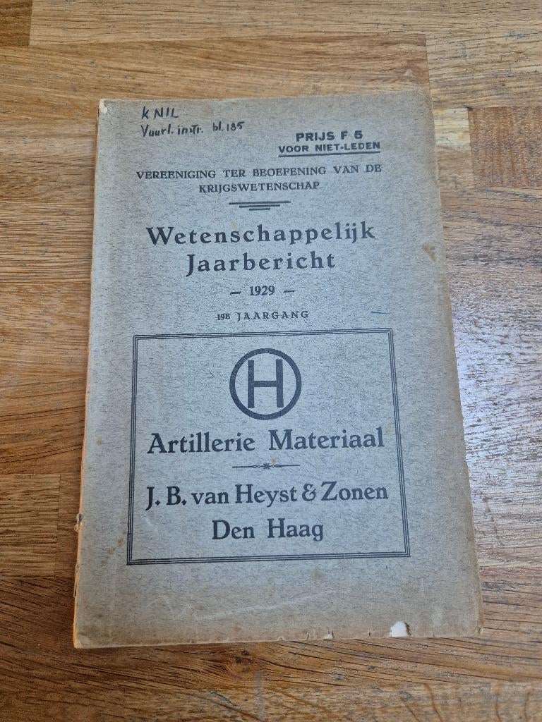 Nederlands krijgswetenschap jaarbericht 1929, Ophalen of Verzenden, Nederland