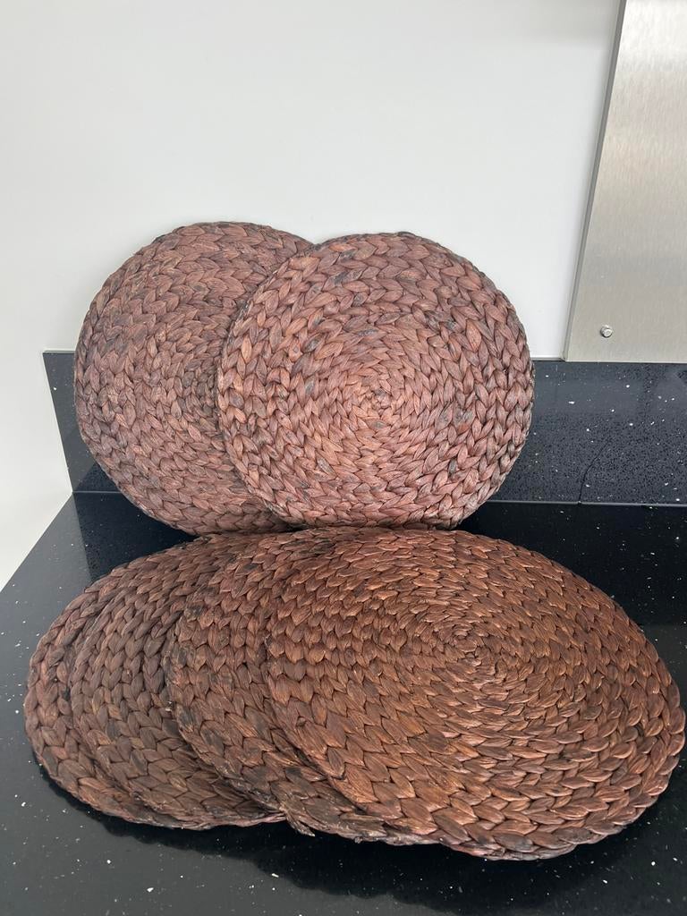Set van 6 Placemat Wout brown 38 cm, Huis en Inrichting, Woonaccessoires | Onderzetters, Ophalen of Verzenden, Zo goed als nieuw