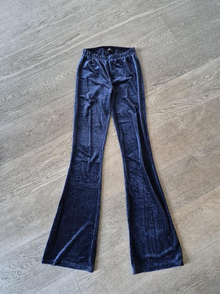 Flared broek ribstof Seven Sisters maat XS blauw - dames, Kleding | Dames, Ophalen of Verzenden, Zo goed als nieuw, Maat 34 (XS) of kleiner