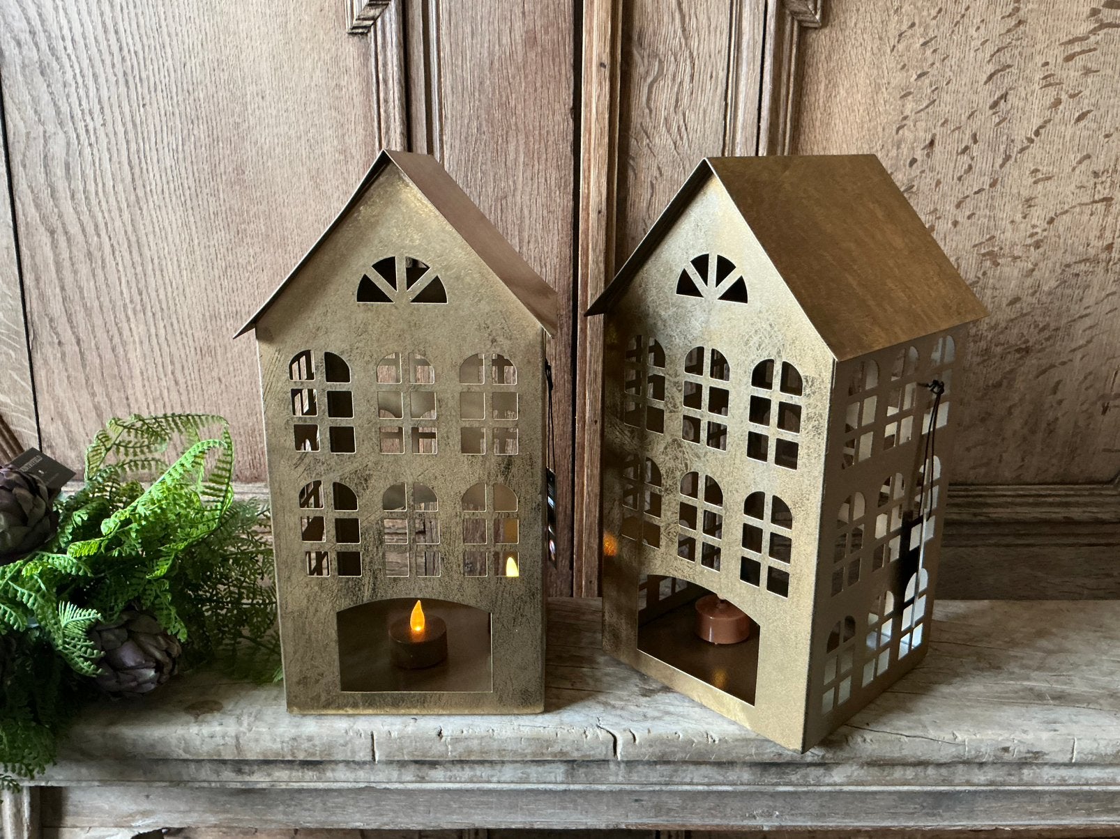 NIEUW forse metalen huizen lantaarns windlichten, Huis en Inrichting, Ophalen of Verzenden, Nieuw
