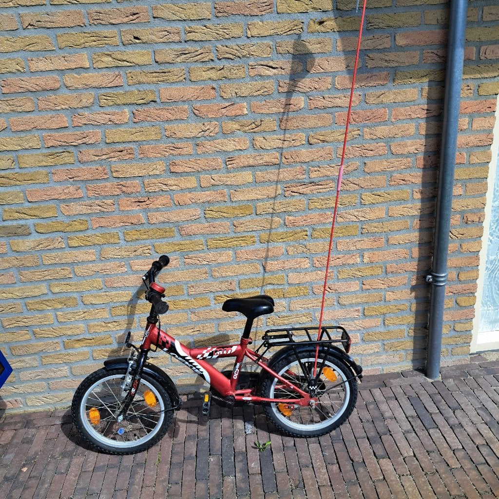 Loekie kinderfiets 16 inch rood, Ophalen, Zijwieltjes, 16 tot 20 inch, Loekie