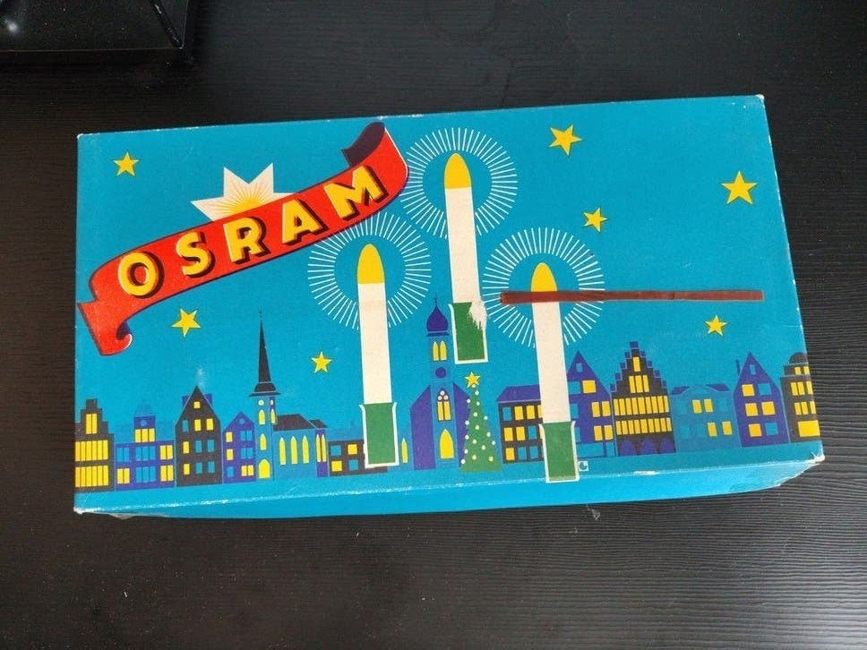 Vintage OSRAM Kerstboomkaarsjes -  in originele doos, Ophalen of Verzenden