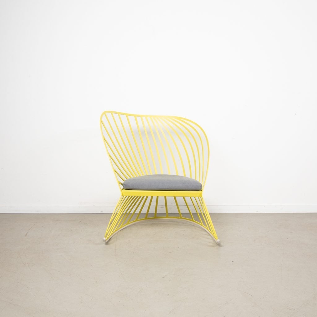 Molteni&C Sol Schommelstoel Geel Aluminium, Huis en Inrichting, Niet ingevuld, Zo goed als nieuw, Niet ingevuld, Niet ingevuld