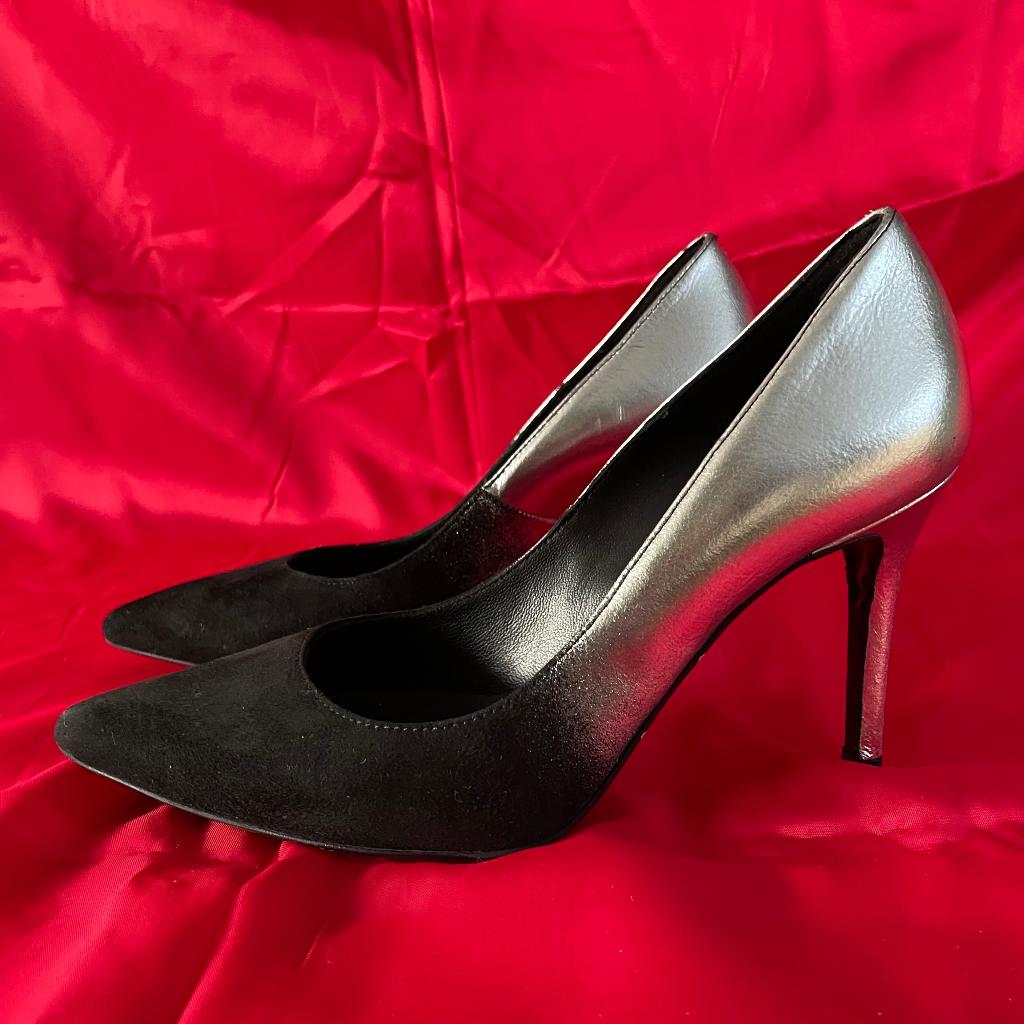 Manfield pumps zwart zilver kleurverloop maat 37, Pumps, Zwart, Ophalen of Verzenden, Zo goed als nieuw