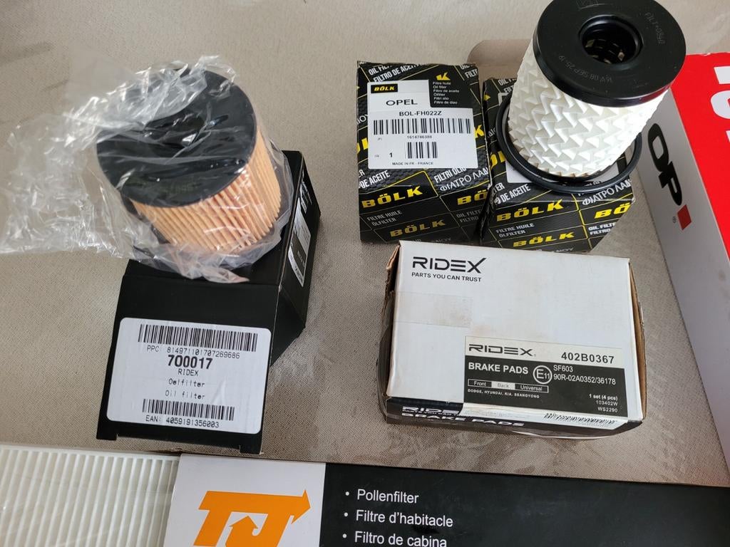 Onderhoudspakket Opel - Filters, remblokken en remslangen, Auto-onderdelen, Ophalen of Verzenden, Nieuw, Opel