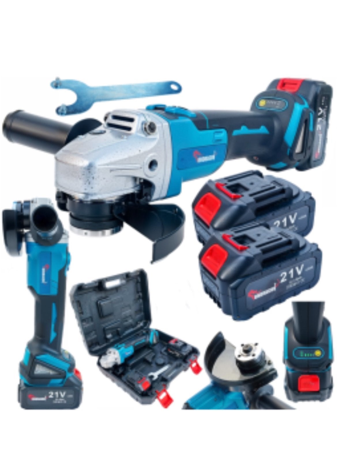21 v haakse slijper 2 accu,s van 4.0 ah 125/ mm Borstelloos, Ophalen of Verzenden, Nieuw, Haakse handslijpmachine