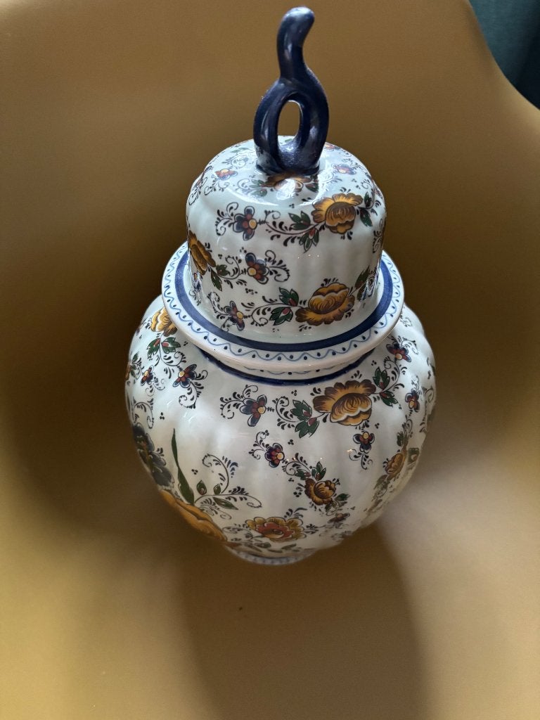 Vaas met deksel merk Delft Hollanda Handwerk, Antiek en Kunst, Ophalen