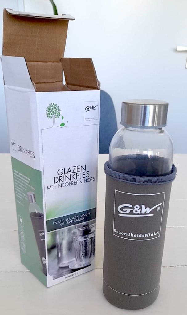 G&W glazen drinkfles, Ophalen of Verzenden, Zo goed als nieuw, Overige merken, Glas