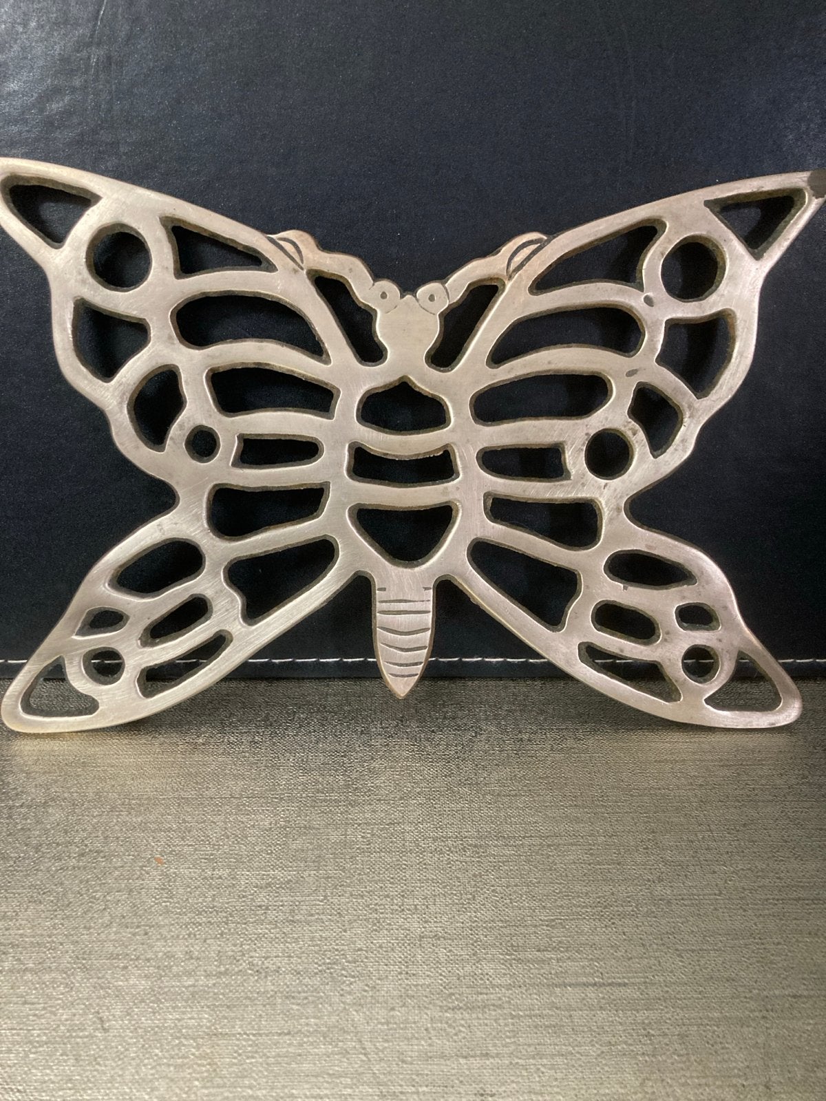 Grote messing vlinder decoratie / onderzetter 22 cm, Ophalen of Verzenden