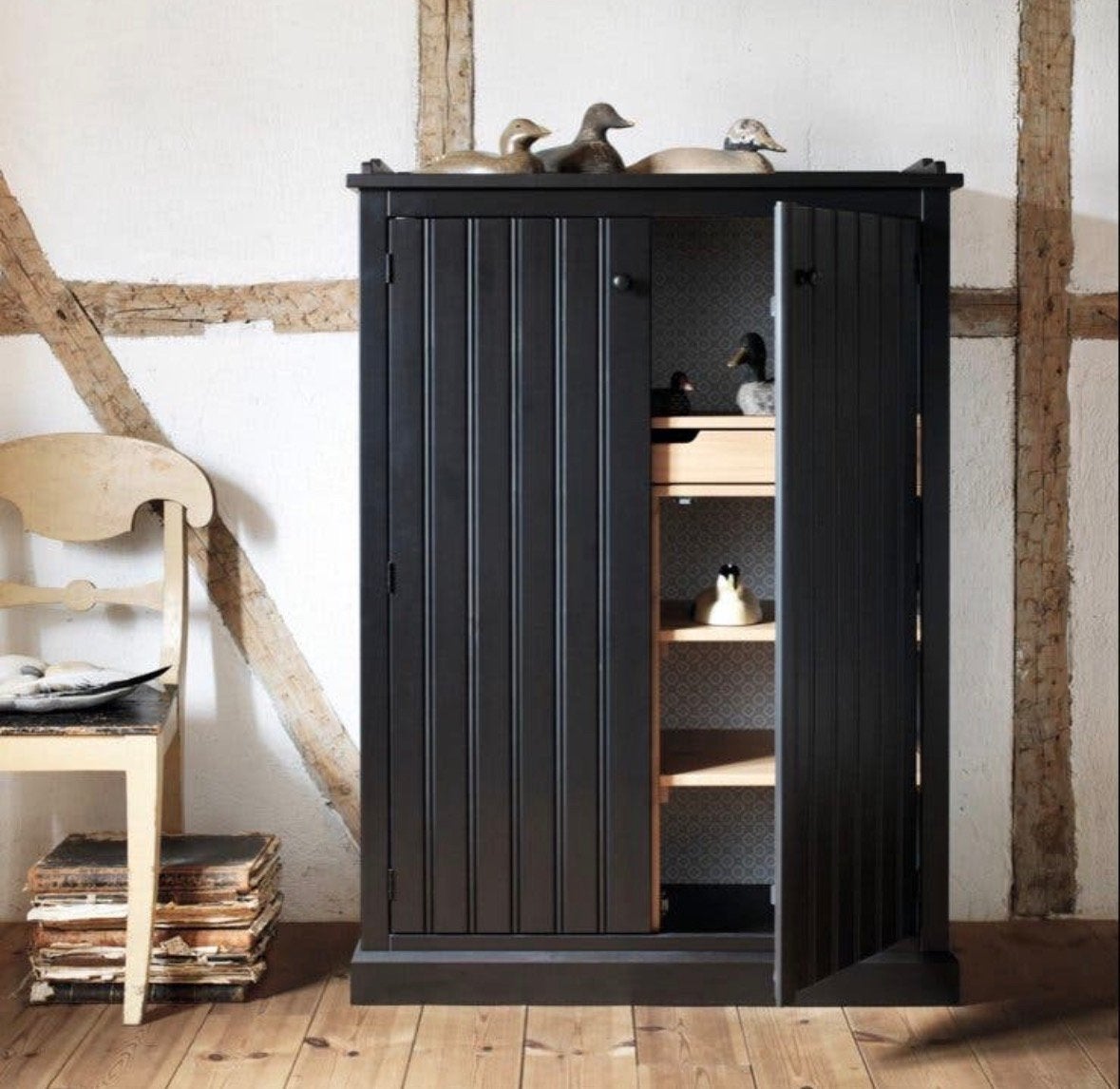 IKEA ARKELSTORP Sideboard, zwart, massief hout, Gebruikt, 100 tot 150 cm, 25 tot 50 cm, Overige houtsoorten