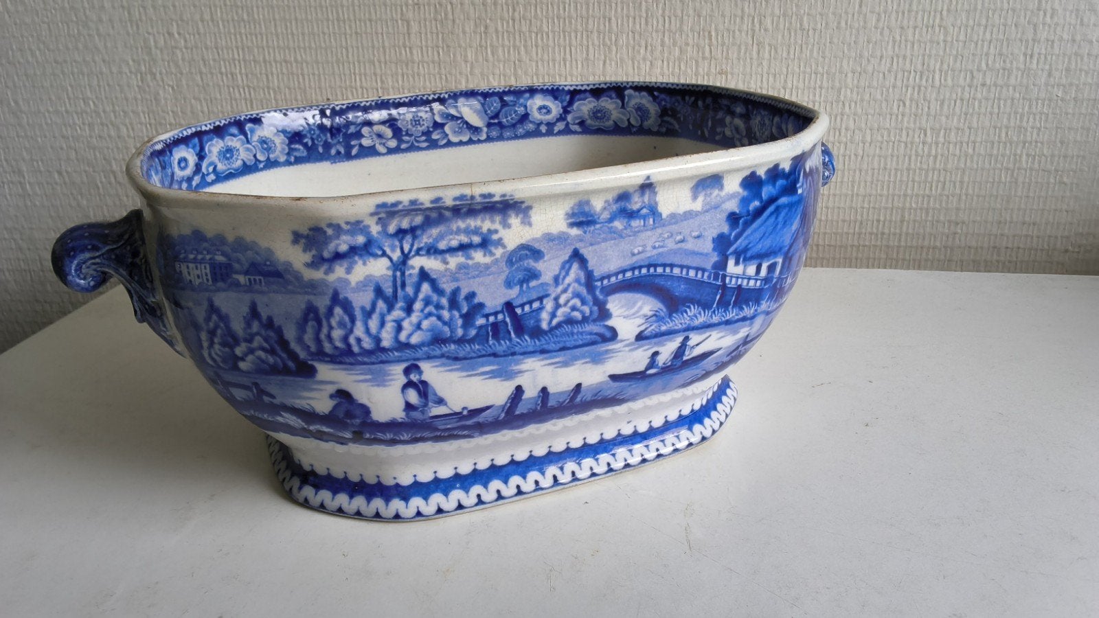 antieke keramiek soepterrine, staffordshire,1850., Antiek en Kunst, Ophalen of Verzenden