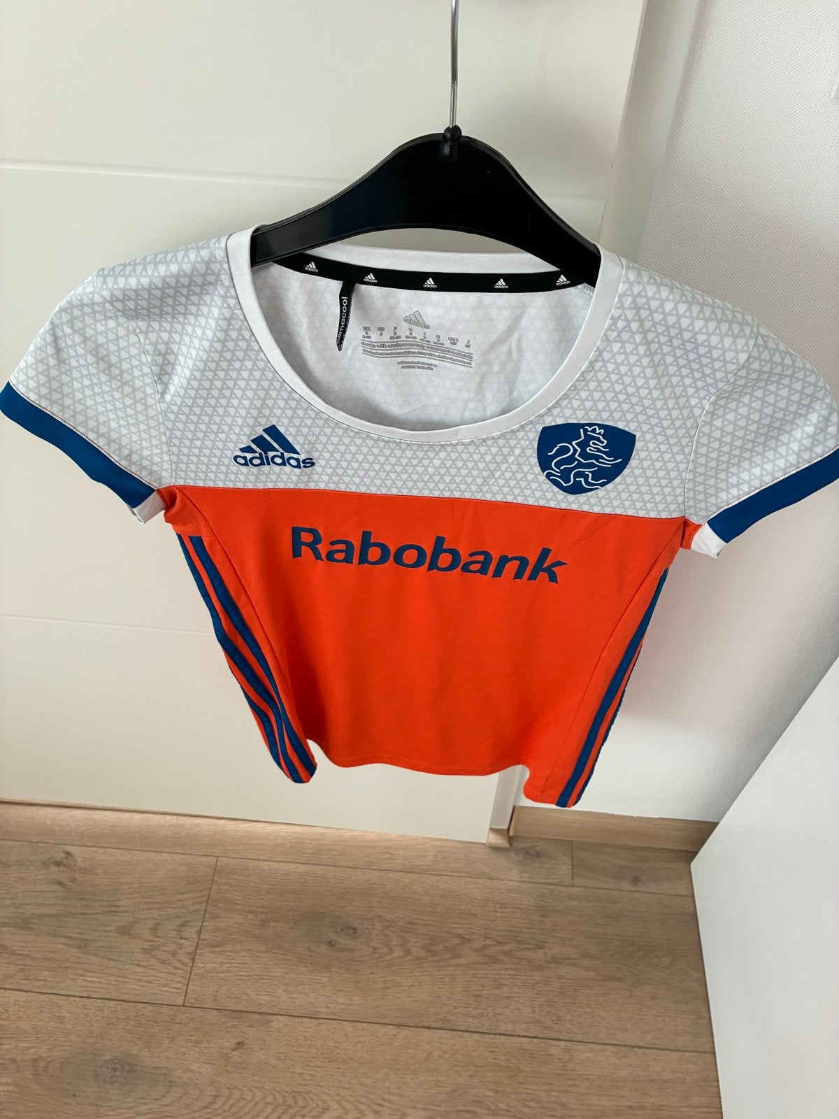 Adidas Rabobank Hockey Shirt Dames - Oranje/Wit, Oranje, Ophalen of Verzenden, Maat 36 (S), Fitness of Aerobics