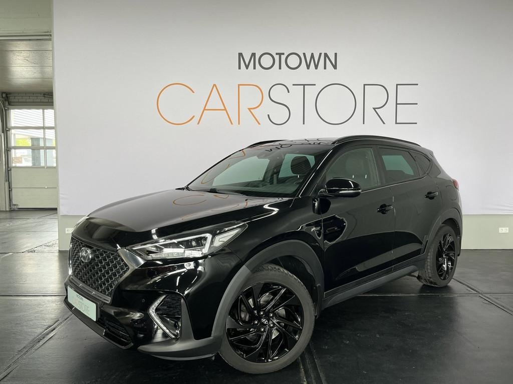 Hyundai Tucson 1.6 T-GDI N-Line Panoramadak Black Edition 19, Auto's, Hyundai, Automaat, Gebruikt, 4 cilinders, Zwart