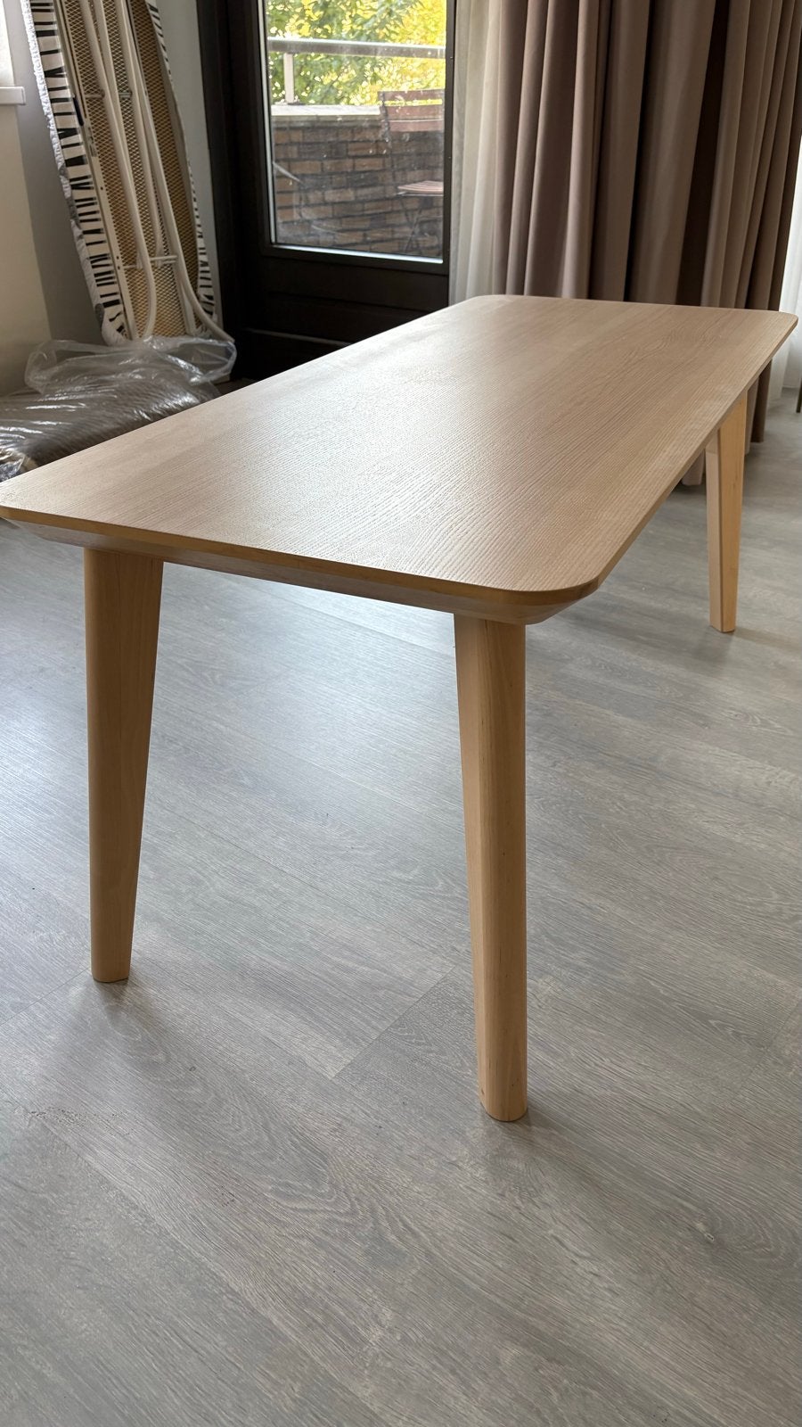 IKEA Lisabo salontafel - Licht hout, modern design, Ophalen, 100 tot 150 cm, 50 tot 100 cm, Zo goed als nieuw
