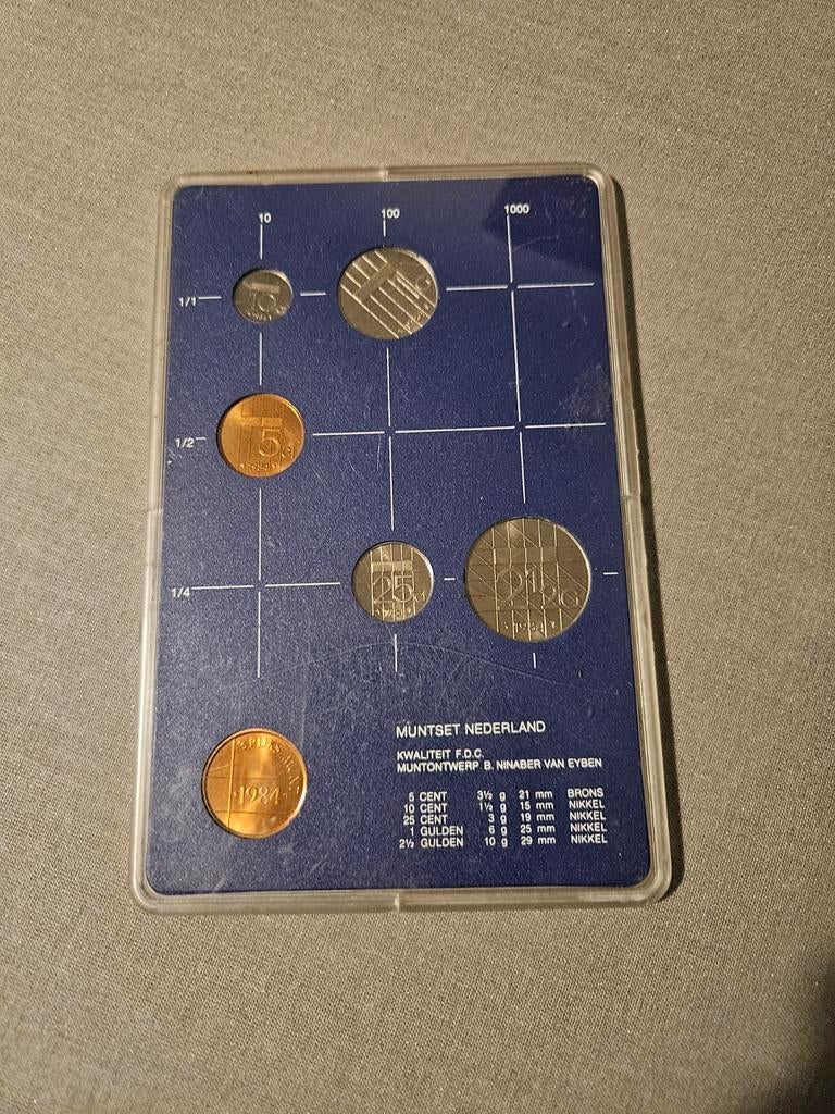 Muntset Nederland 1984 kwaliteit F.D.C., Ophalen of Verzenden, Koningin Juliana, 1 cent, Setje