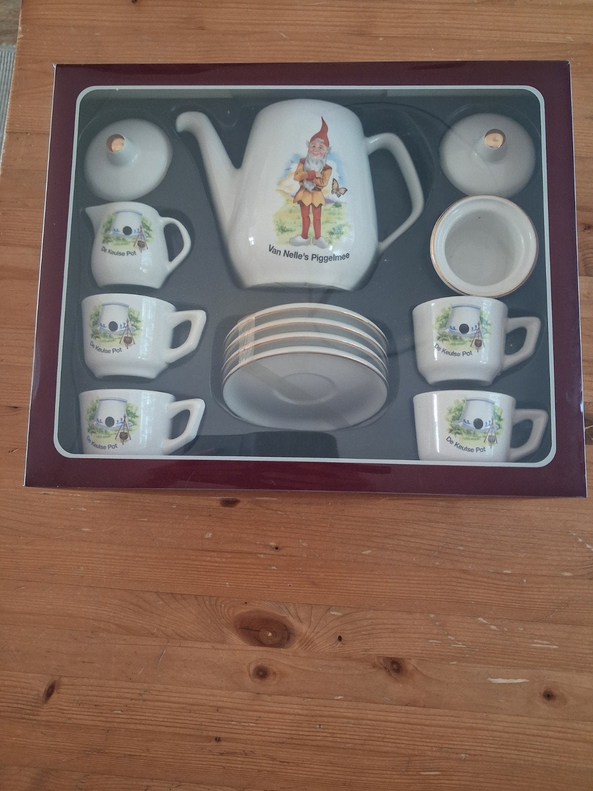 Van Nelle's Piggelmee kinderthee servies., Vintage, Ophalen of Verzenden, Zo goed als nieuw, Porselein