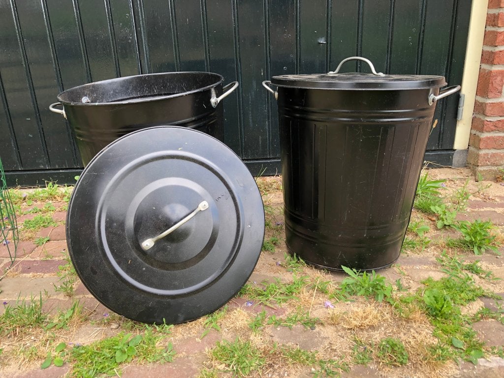 Prullenbak / opbergton - Ikea Knodd 2 stuks zwart, Huis en Inrichting, Ophalen, Gebruikt, Metaal, 5 – 50