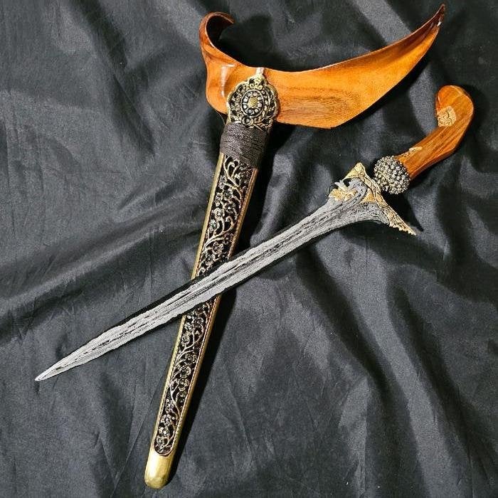 Keris Naga Liman Pamor Pedaringan Kebak Kinatah Goud KNN18, Verzenden, Overige materialen, Indonesië, Meerkleurig