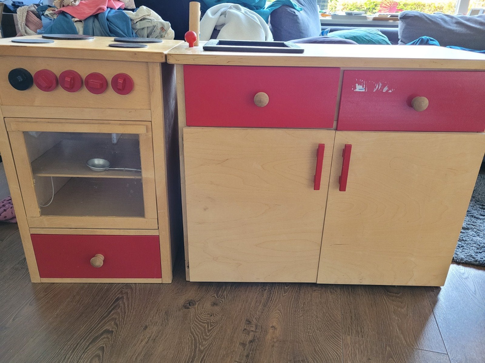 Houten speelkeuken met oven en gootsteen, Ophalen, Gebruikt, Hout, Speelkeuken
