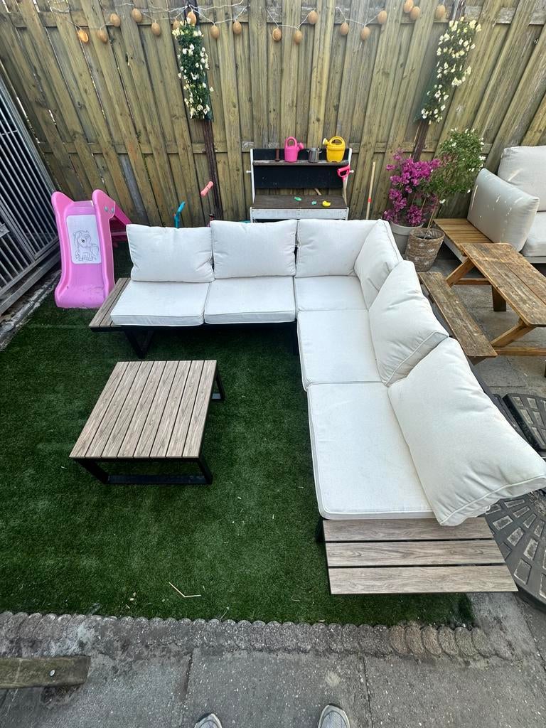 Loungeset ZGAN, Tuin en Terras, Tuinsets en Loungesets, Ophalen, 6 zitplaatsen, Bank, Aluminium
