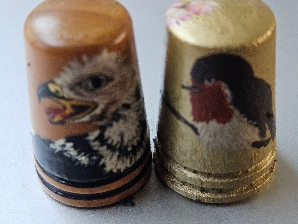 Handbeschilderde Houten Vingerhoeden vanaf €5 per stuk, Ophalen of Verzenden, Nieuw, Zilver